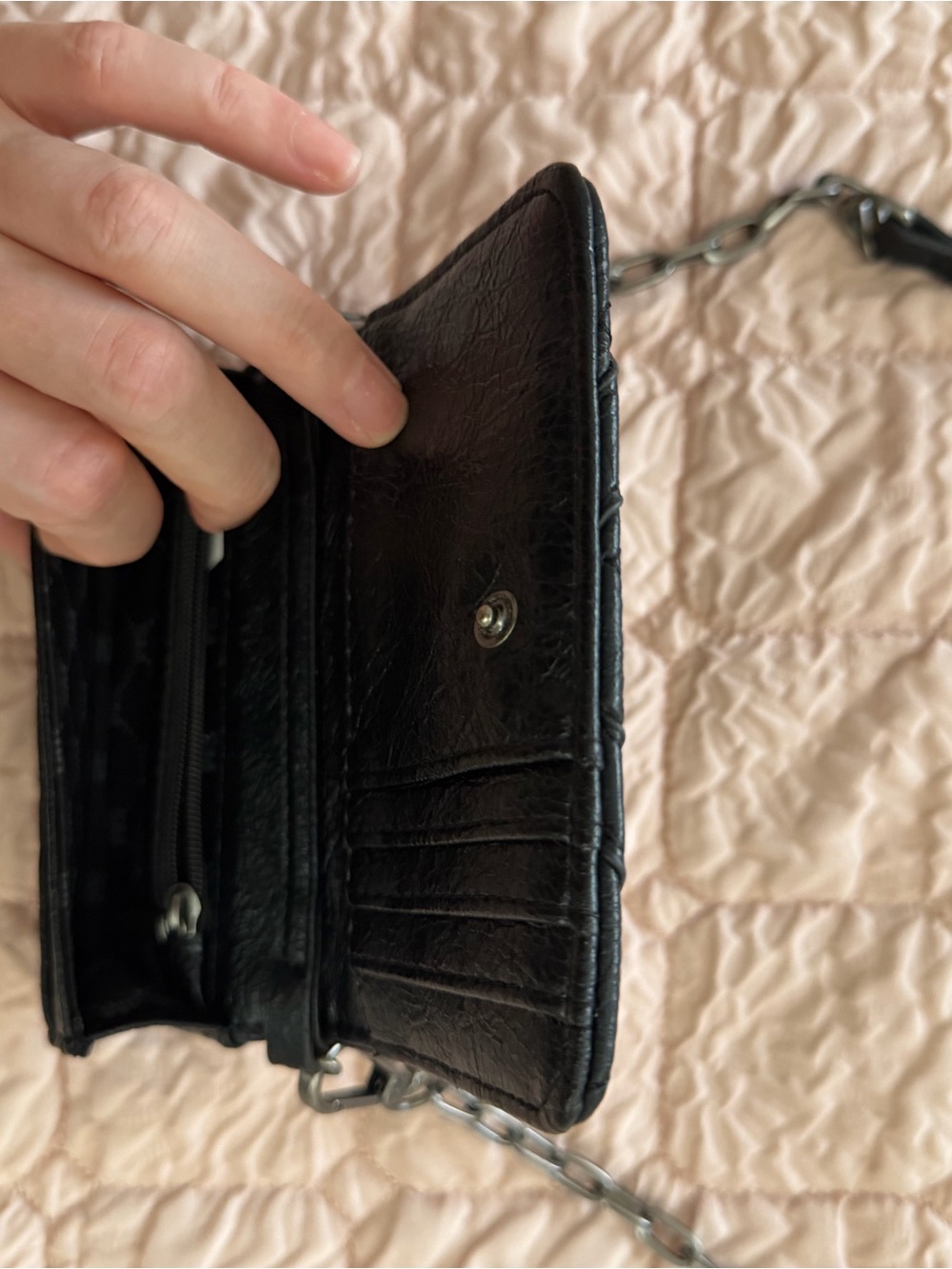 Steve Madden Black Chain Strap Wallet Crossbody